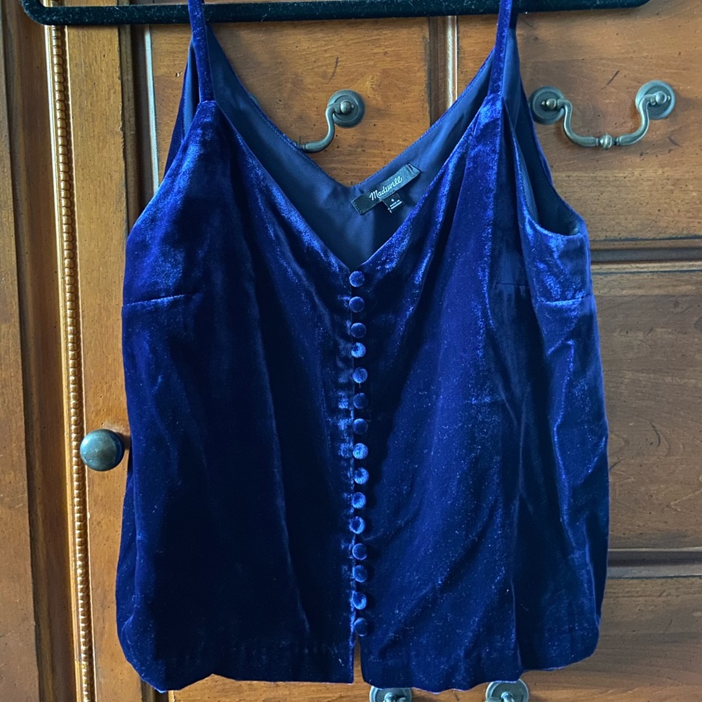 Madewell Button Down Velvet Cami